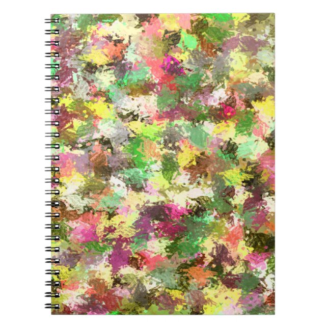 Caderno Espiral Paint Splatter Autumn Color deixa Abstrato (Frente)