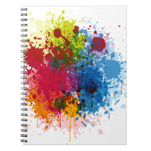 Caderno Espiral Paint Splatter colorido