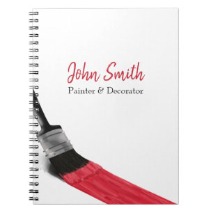 Caderno Espiral Painting Painter Service Company Brush Red
