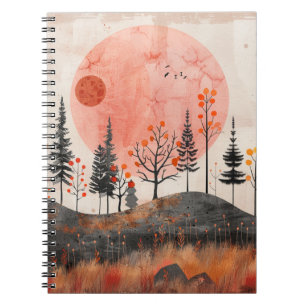 Caderno Espiral Paisagem Boho Abstrato (13)