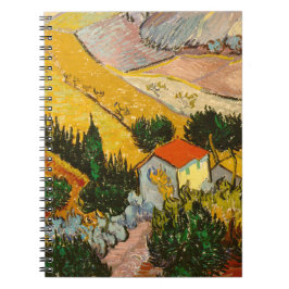 Caderno Espiral Paisagem com Casa e LavradorVincent van Gogh 