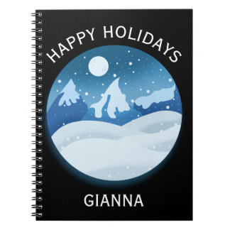 Caderno Espiral Paisagem Congelada Pacífica Personalizada