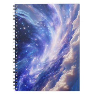 Caderno Espiral Paisagem Cósmica: Nebulosa Inundada e Noite Estrel