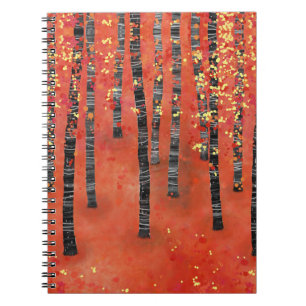 Caderno Espiral Paisagem da Floresta de Árvore Birmanesa