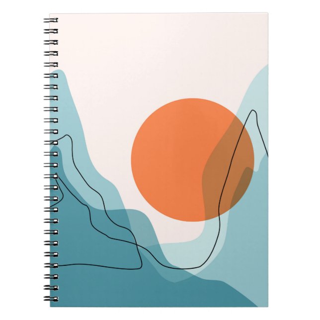 Caderno Espiral Paisagem de abstrato, paisagem plana (Frente)