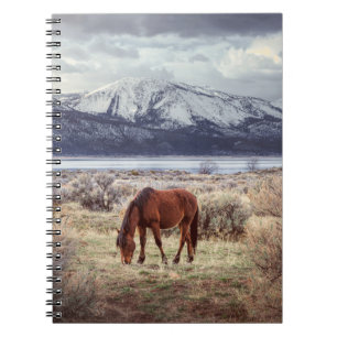 Caderno Espiral Paisagem de inverno de Nevada.