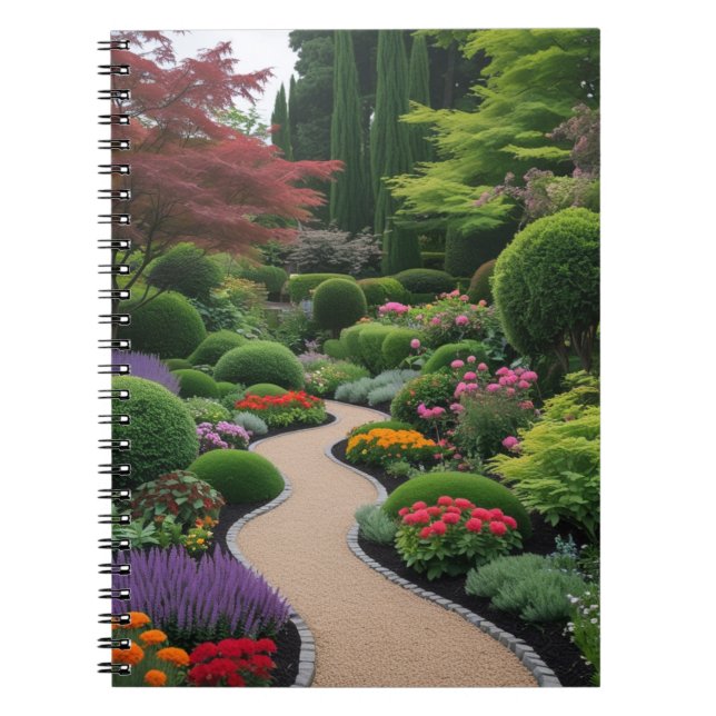 Caderno Espiral paisagem de jardim (Frente)