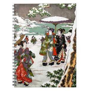 Caderno Espiral Paisagem de Neve Japonesa
