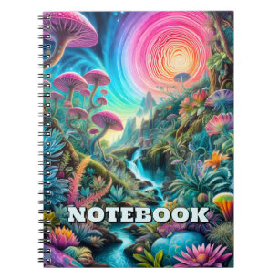 Caderno Espiral Paisagem de Sonhos Psicodélicos Encantados