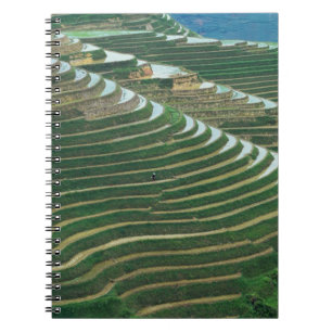 Caderno Espiral Paisagem de terraços de arroz na montanha, 3