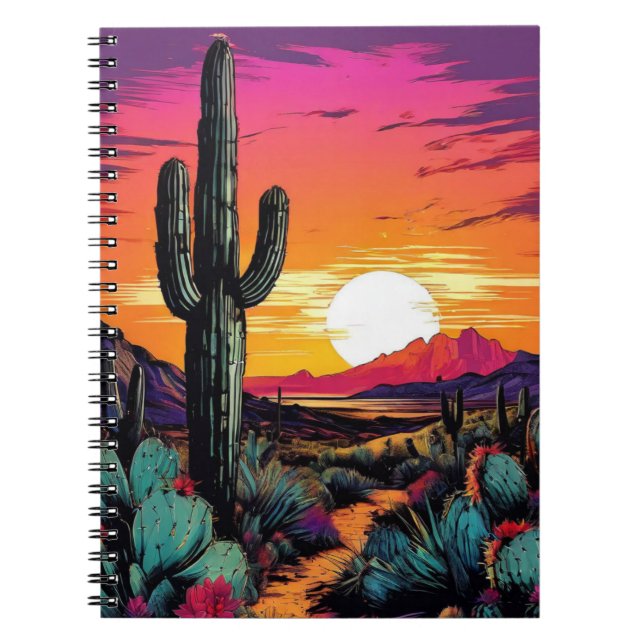 Caderno Espiral Paisagem Desert Art | Diário para notebook (Frente)