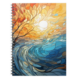 Caderno Espiral Paisagem em mosaico em motivos ucranianos
