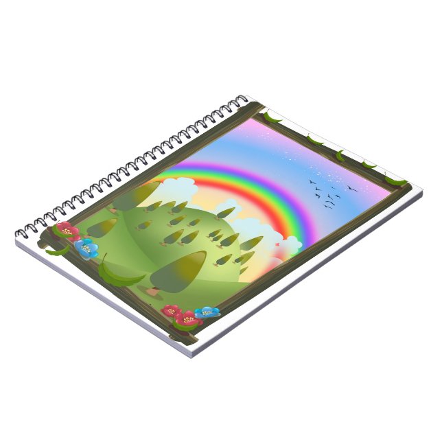 Caderno Espiral Paisagem Feliz Arco-íris (Left Side)