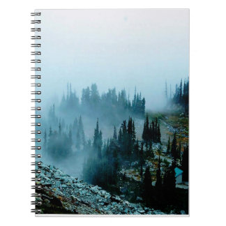 Caderno Espiral paisagem florestal,árvores naturais,álpebras,árvor