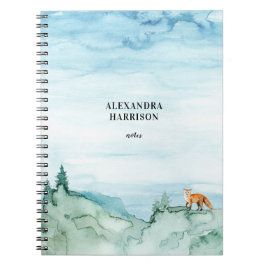 Caderno Espiral Paisagem Navegável Paisagem Cura Fox Woodland Natu