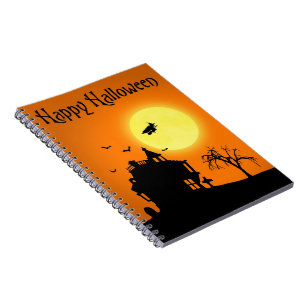Caderno Espiral Paisagem Silhoule Feliz Halloween