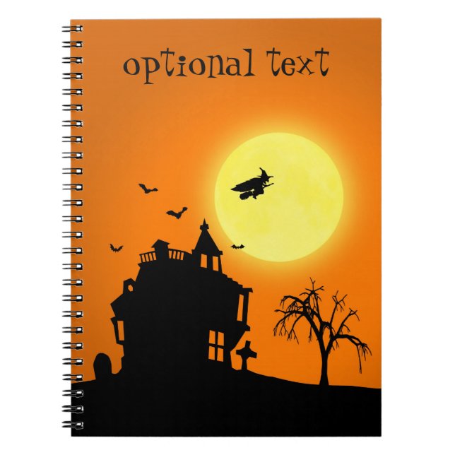 Caderno Espiral Paisagem Silhoule Feliz Halloween (Frente)