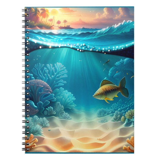 Caderno Espiral Paisagem Subaquática Tropical (Frente)