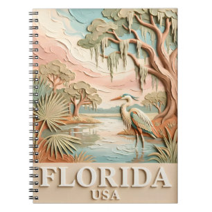 Caderno Espiral Paisagem Textura de Pássaros da Vida Selvagem dos