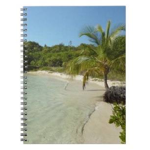 Caderno Espiral Paisagem tropical bonita de antiguan Beach