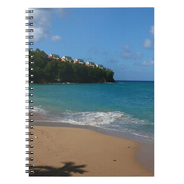 Caderno Espiral Paisagem tropical de férias na praia do santo Lúci (Frente)