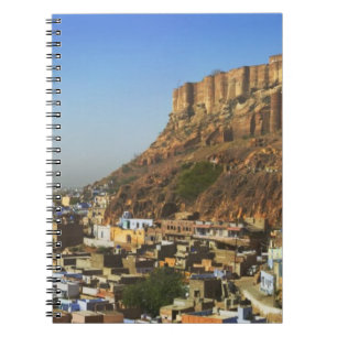 Caderno Espiral Paisagem urbana da Cidade Azul com Meherangarh, o