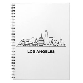 Caderno Espiral Paisagem Urbana de Los Angeles Minimalista Arte de