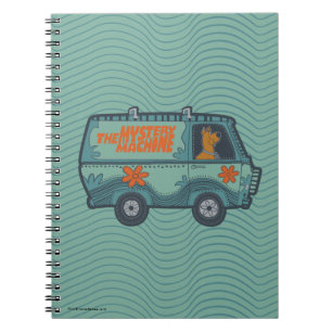 Caderno Espiral Paisely Scooby-Doo que conduz a máquina do