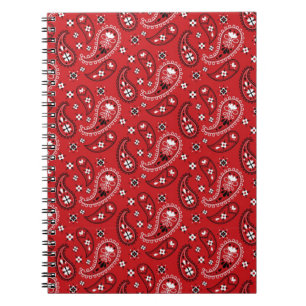 Caderno Espiral Paisley Pattern Red Background - 98567