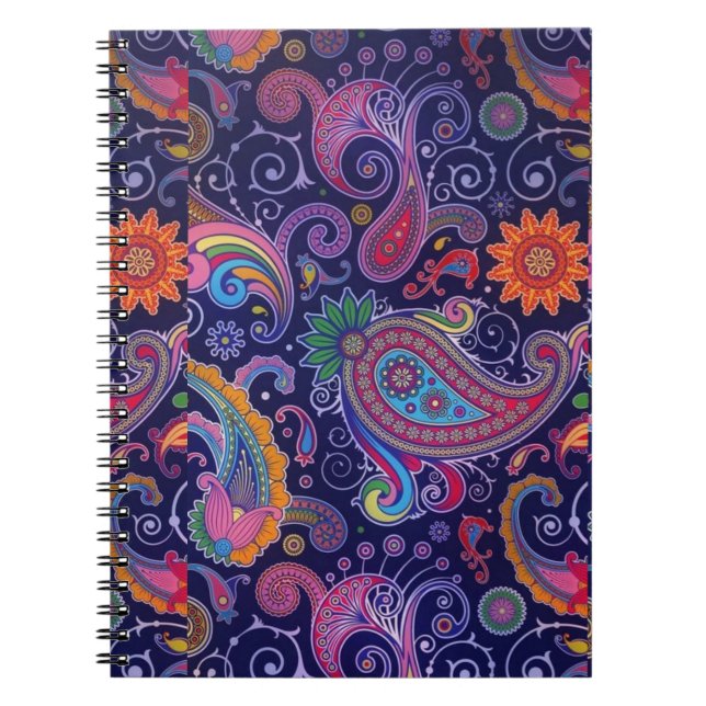 Caderno Espiral Paisley Purple rosa (Frente)