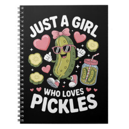 Caderno Espiral Paixão por Picles Apenas Uma Garota Que Ama Picles