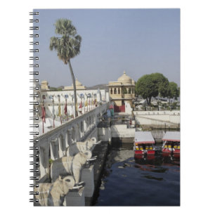 Caderno Espiral Palácio Jag Mindar, Lago Pichola, Udaipur, Índia.