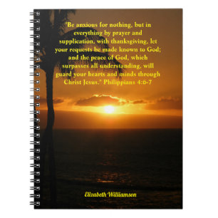 Caderno Espiral Palavra de Deus, Philippians 4:6-7, Inspiração, 