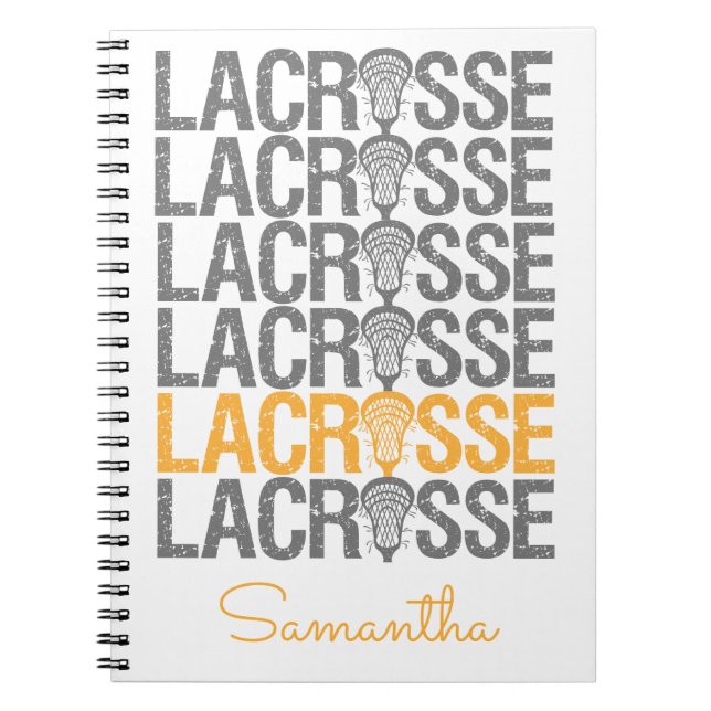 Caderno Espiral Palavra de Lacrosse Amarela (Frente)