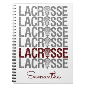 Caderno Espiral Palavra de Lacrosse em Perturbação Maroon