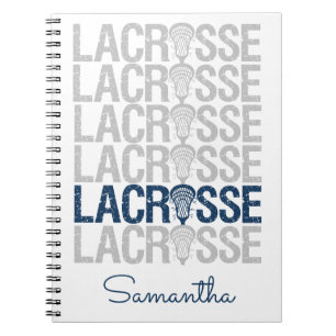 Caderno Espiral Palavra de Lacrosse marinho Azul