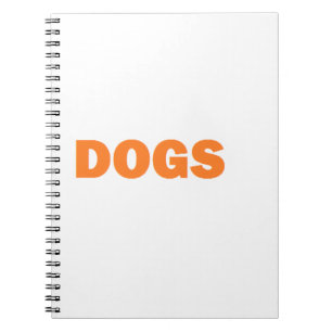 Caderno Espiral Palavra DOGS em amarelo