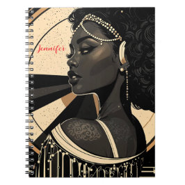 Caderno Espiral Palavra Negra Deco Arte Elegante Personalizada