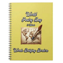 Caderno Espiral Palavras 'Bridging Borders'. Dia Mundial da Poesia