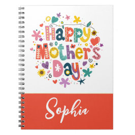 Caderno Espiral Palavras Legal de Na moda Feliz Dia das Mães