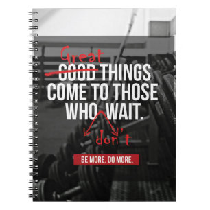 Caderno Espiral Palavras Motivacionais do Workout de Construção de