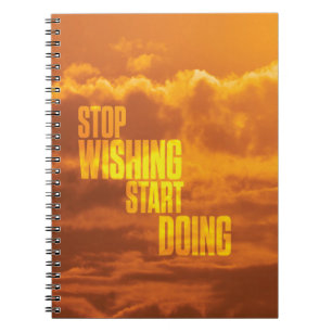 Caderno Espiral Palavras Motivacionais - Pare De Desejar, Comece A