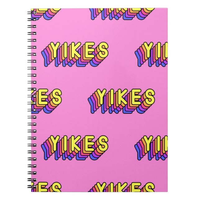 Caderno Espiral Palavras: Papel de parede cor-de-rosa. (Frente)