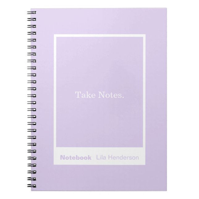 Caderno Espiral Pale Lavender Purple Block Quote Classic (Frente)