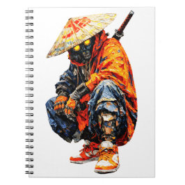 Caderno Espiral Paleta de Ciber Samurai Laranja