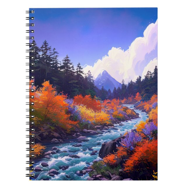 Caderno Espiral Paleta de Rush e Forest do Stream (Frente)