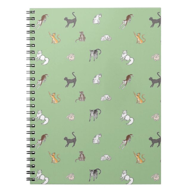 Caderno Espiral palheta de gatos em placemat (Frente)