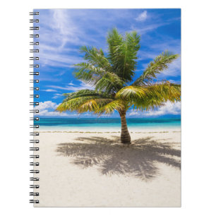Caderno Espiral Palm na praia branca da areia