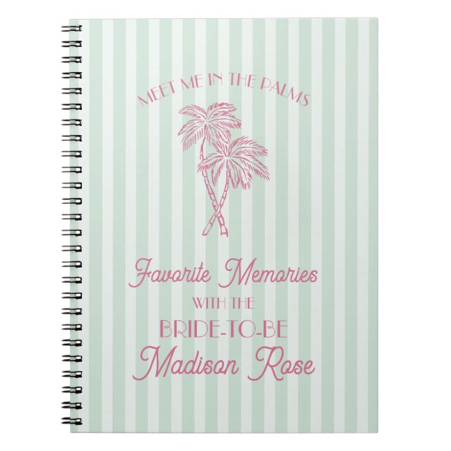 Caderno Espiral Palm Springs Lembranças Favoritas com a Noiva (Frente)