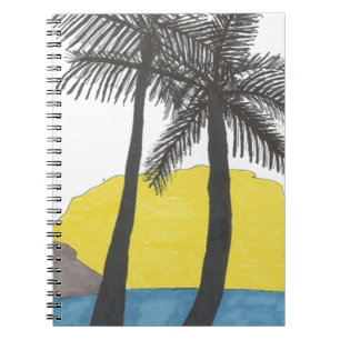 Caderno Espiral Palm Tree Sunrise